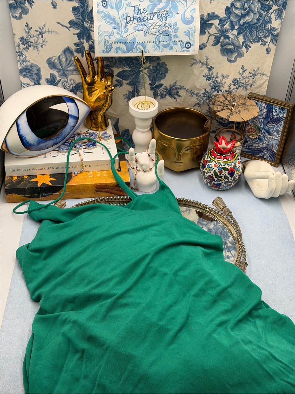 🆕 RAT & BOA 🧿 NWOT Amora Back Draped Jersey Dress, Green - Sz M - Picture 14 of 16